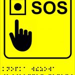 Тактильная табличка со шрифтом Брайля «SOS. Вызов экстренной помощи»